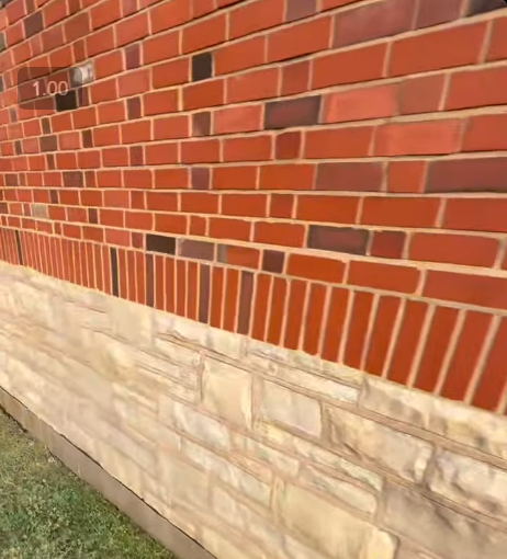 Soft washed brick and stone wall